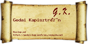 Gedai Kapisztrán névjegykártya